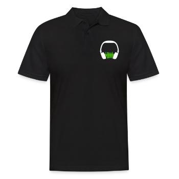 Casque Techno Music Party Equalizer Waves Logo - Polo Homme - noir - Devant - Kai (181cm)