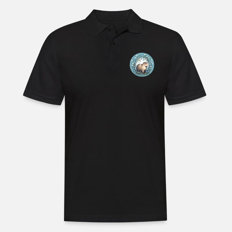 Capybara - Männer Poloshirt - Schwarz