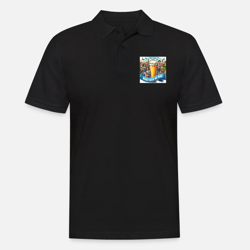 Make Beer no War 6 - Männer Poloshirt - Schwarz