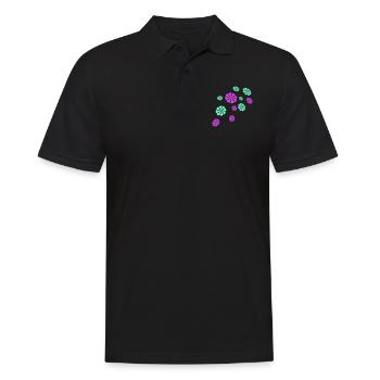 Beaucoup de jolies fleurs colorées motif décoratif belle - Polo Homme - noir - Devant - Kai (181cm)