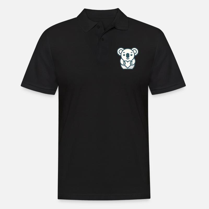 Koalabär - Männer Poloshirt - Schwarz
