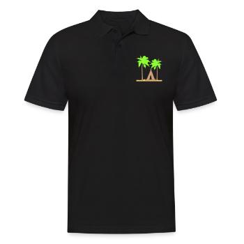 tente palmiers loisirs plage vacances camping-car en plein air - Polo Homme - noir - Devant - Kai (181cm)