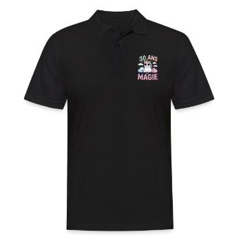 30 ans de magie - Polo Homme - noir - Devant - Kai (181cm)