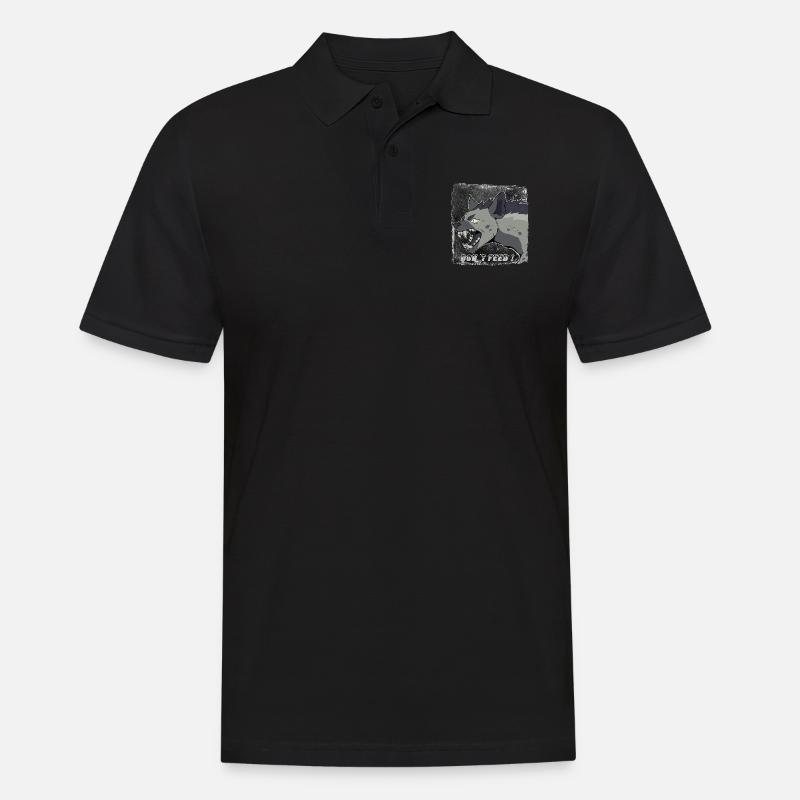 Hyäne - Männer Poloshirt - Schwarz