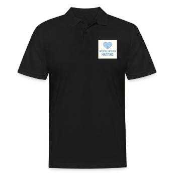 Mental Health Matters Heart Blue - Männer Poloshirt - Schwarz - Vorne - Kai (181cm)