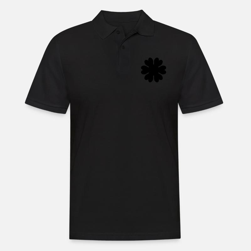 Blume - Blatt - Blüte - Männer Poloshirt - Schwarz