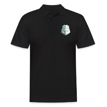A drawn pretty lion in blue and white - Men's Polo Shirt - black - Front - Kai (181cm)