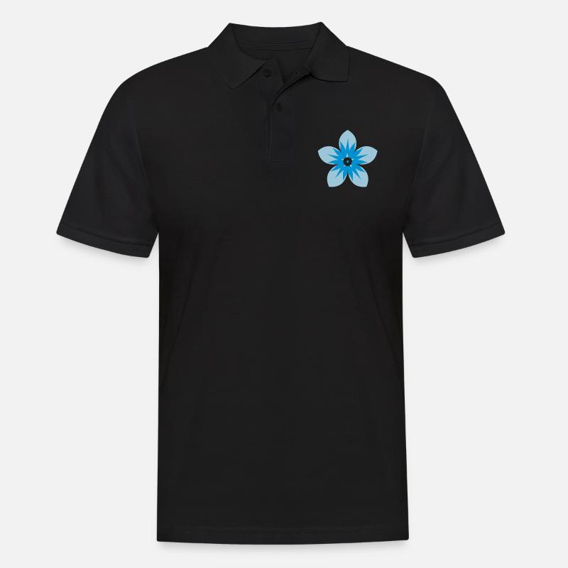 Blume V2 - Männer Poloshirt - Schwarz