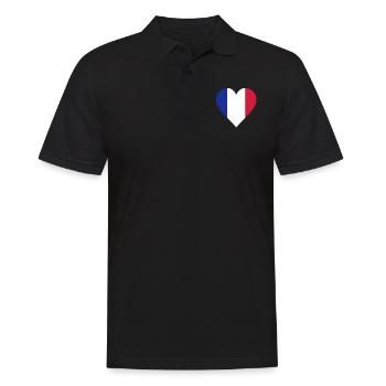 frankreich herz - Männer Poloshirt - Schwarz - Vorne - Kai (181cm)