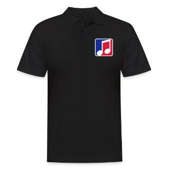 blue red button music note cool silhouette sign part - Men's Polo Shirt - black - Front - Kai (181cm)