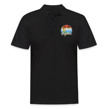 Pêcheur à la ligne motif amusant comme idée cadeau - Polo Homme - noir - Devant - Kai (181cm)