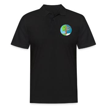 Sommer und Winter - Männer Poloshirt - Schwarz - Vorne - Kai (181cm)