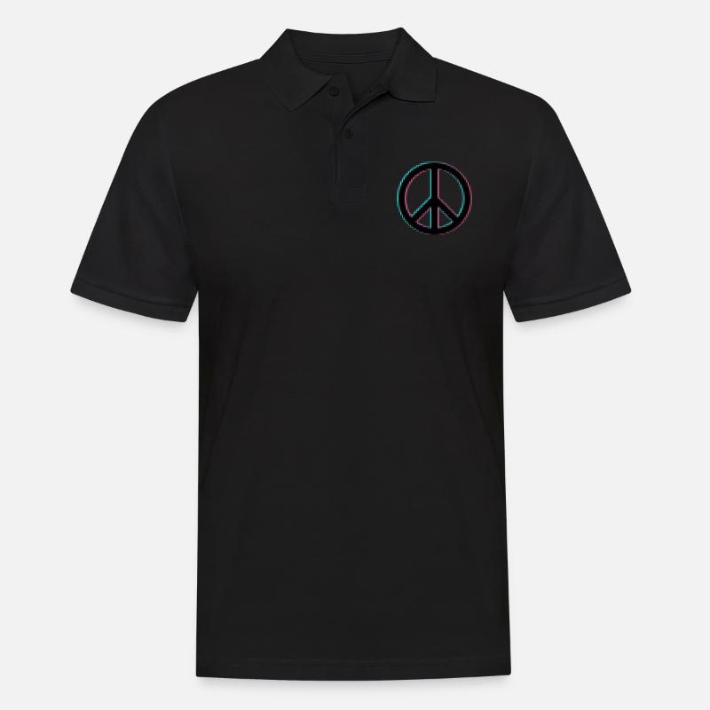 PEACE PIXEL - Männer Poloshirt - Schwarz