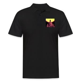 Frauenkirche Dresden - Local AI Art #999 - Men's Polo Shirt - black - Front - Kai (181cm)