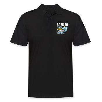 Né pour chasser les tempêtes forcées de travailler Météorologie W - Polo Homme - noir - Devant - Kai (181cm)