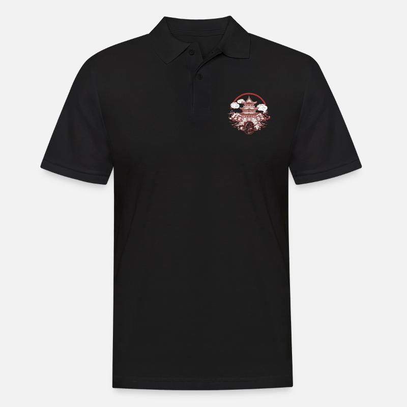 Chinesische Folklore - Männer Poloshirt - Schwarz