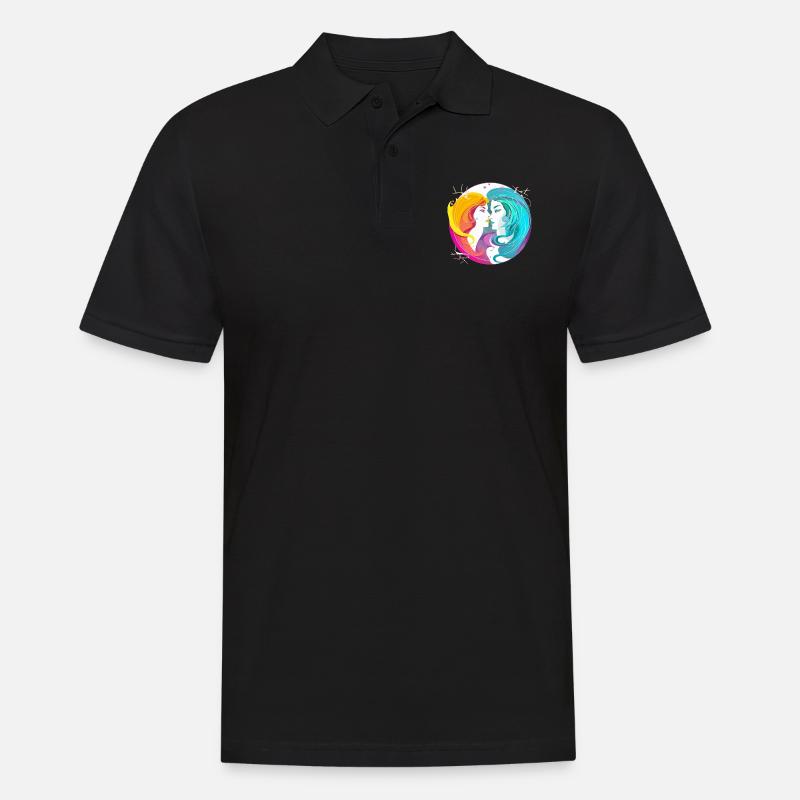 Das Gémini-Fernglas - Männer Poloshirt - Schwarz