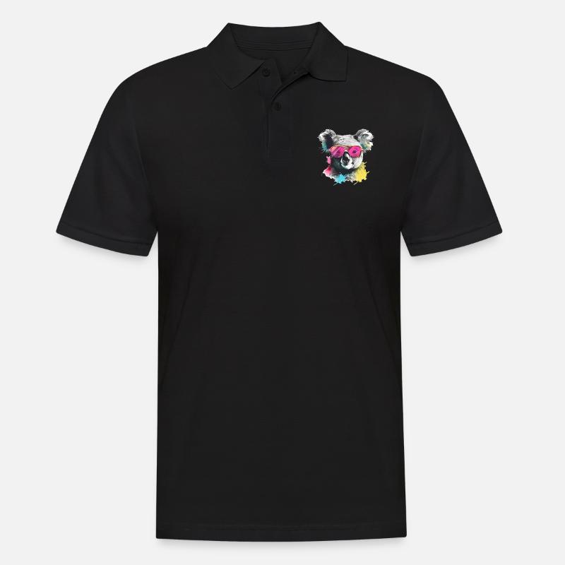 Foo der Koala - Männer Poloshirt - Schwarz