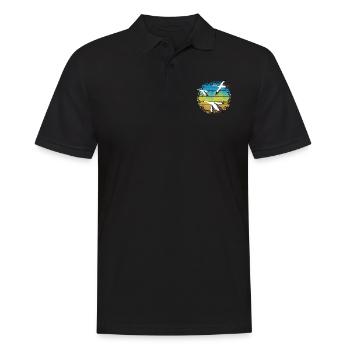 Störche - Männer Poloshirt - Schwarz - Vorne - Kai (181cm)