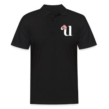 Lettre u fleurs minimalistes - Polo Homme - noir - Devant - Kai (181cm)