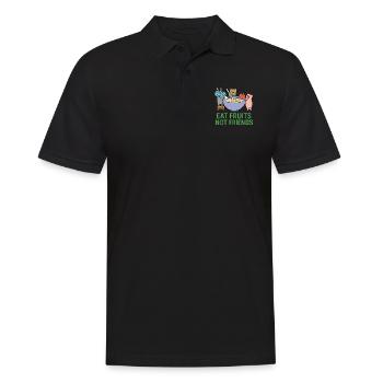 Vegan Food - Men's Polo Shirt - black - Front - Kai (181cm)
