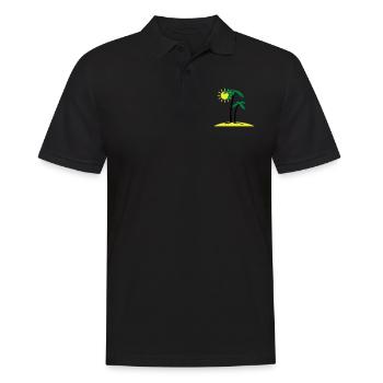 Palminsel - Männer Poloshirt - Schwarz - Vorne - Kai (181cm)