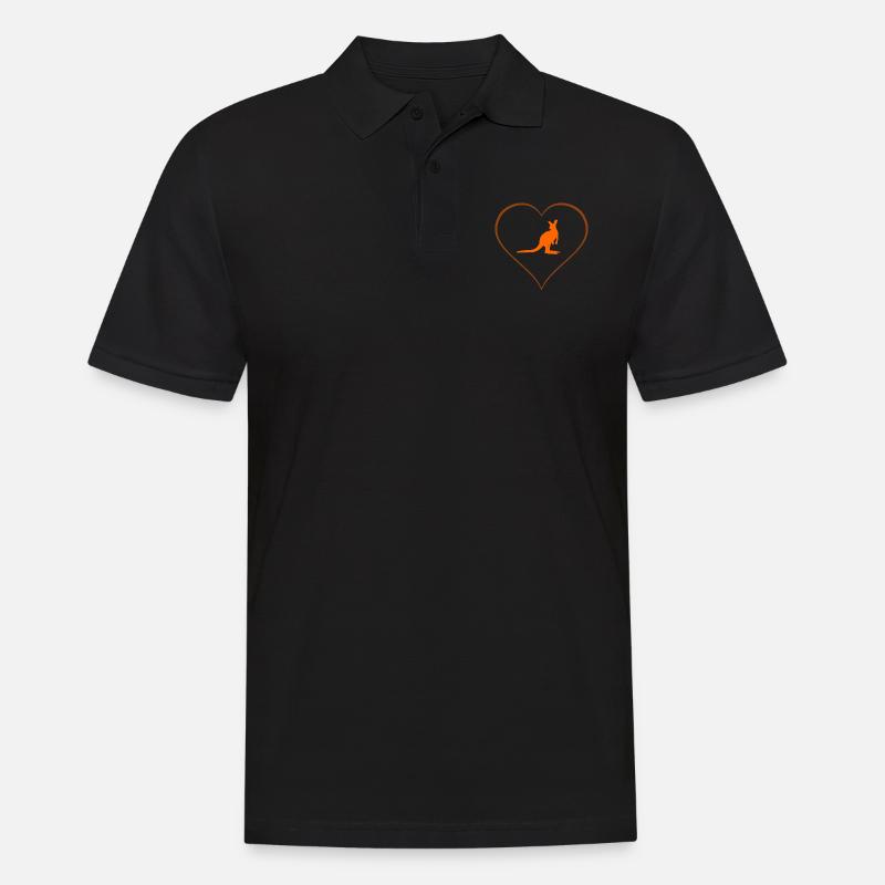 Kangaroo - Männer Poloshirt - Schwarz
