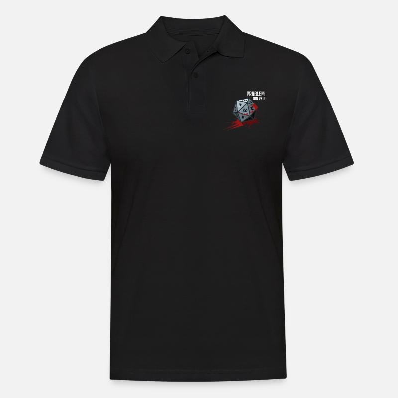 D20 Würfel - Problem solved - Männer Poloshirt - Schwarz