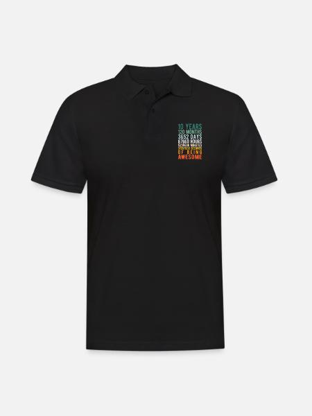 10 ans Vieux 10 ans Vintage Rétro Numéros - Polo Homme - noir