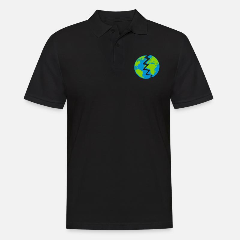 Zerstörte Erde Design - Männer Poloshirt - Schwarz