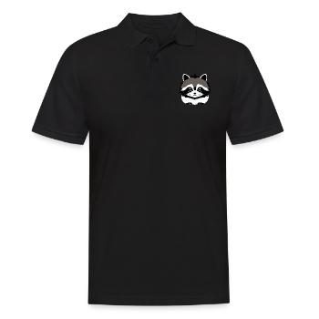 Waschbären süßer Cartoon Waschbär 11 - Männer Poloshirt - Schwarz - Vorne - Kai (181cm)
