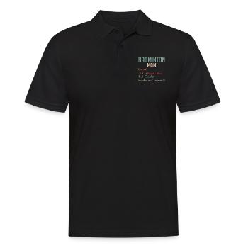 Une maman de badminton comme une maman ordinaire mais une femme plus cool - Polo Homme - noir - Devant - Kai (181cm)