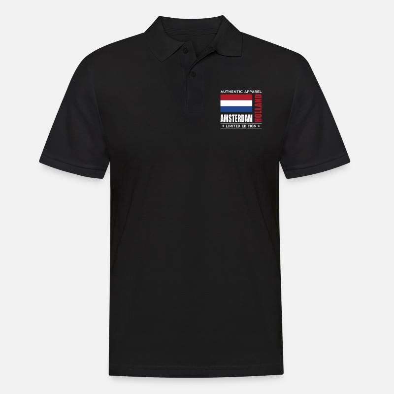 Amsterdam - Männer Poloshirt - Schwarz
