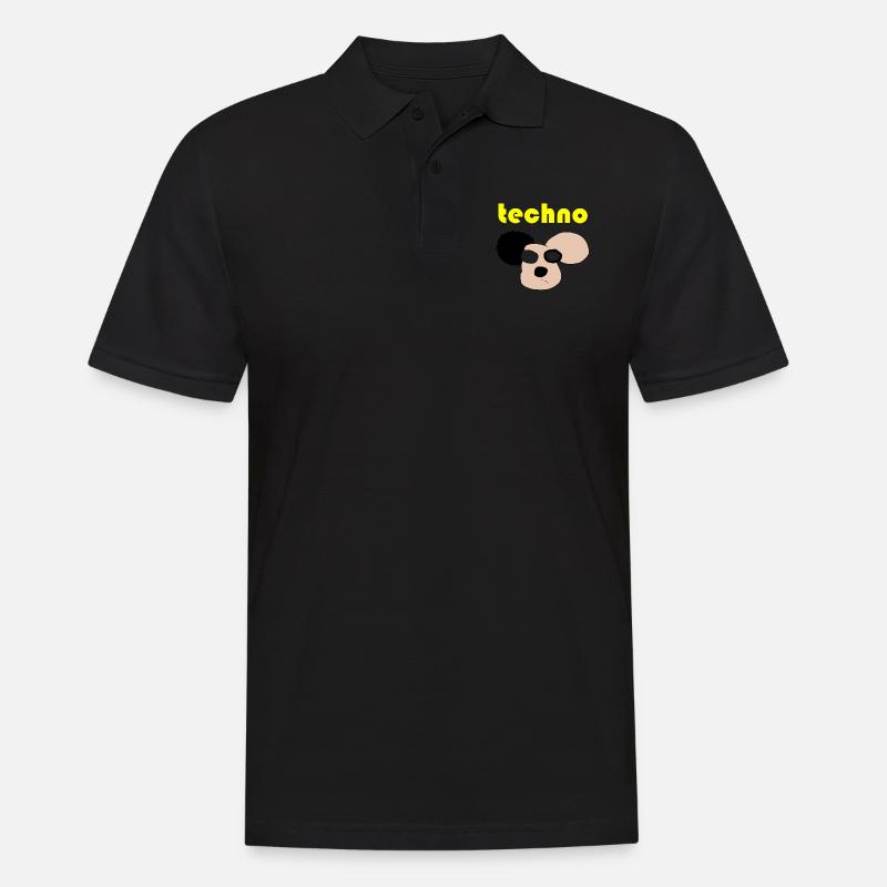 techno bär - Männer Poloshirt - Schwarz