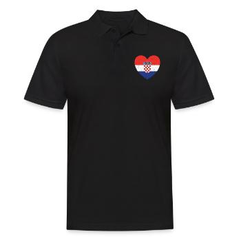 Drapeau du cœur de la Croatie – Design patriotique - Polo Homme - noir - Devant - Kai (181cm)