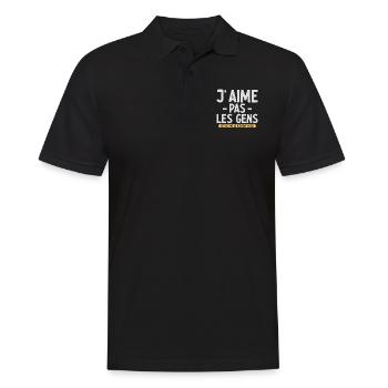 J’aime pas les gens T-shirt drôle français - Polo Homme - noir - Devant - Kai (181cm)