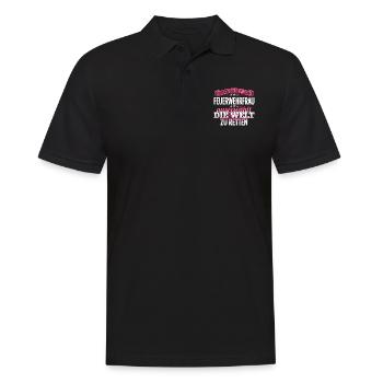 FEUERWEHRFRAU - Die Auserwählte - Männer Poloshirt - Schwarz - Vorne - Kai (181cm)