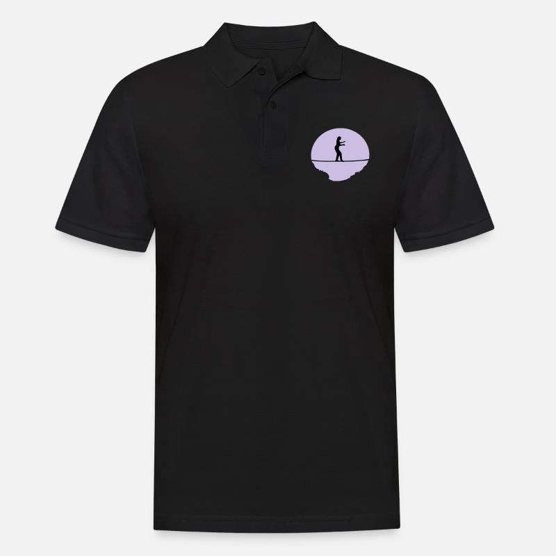 Slackline, Slacklining Frau - Männer Poloshirt - Schwarz