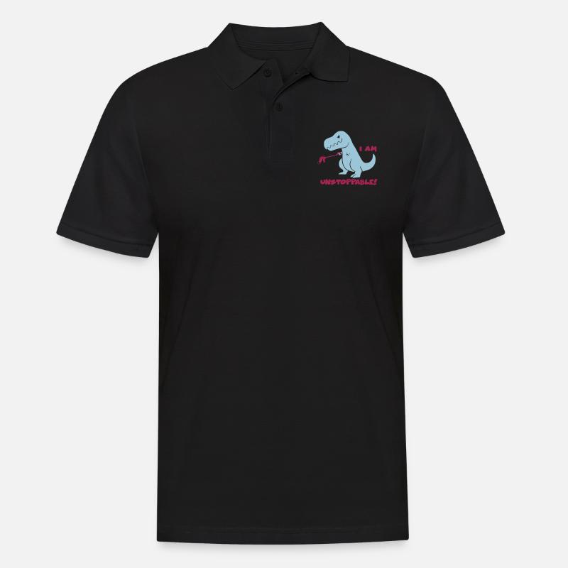 T-REX - I AM UNSTOPPABLE! (Blue) - Männer Poloshirt - Schwarz