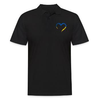 Ukraine Herz - Männer Poloshirt - Schwarz - Vorne - Kai (181cm)