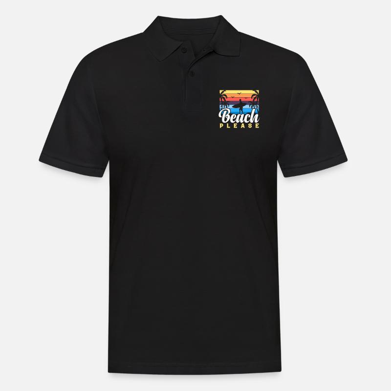 BEACH PLEASE - Männer Poloshirt - Schwarz