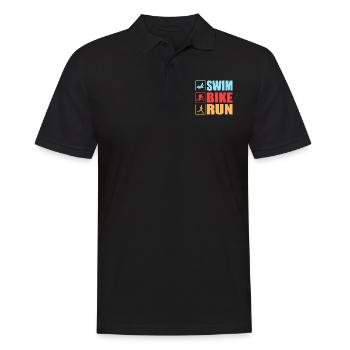 Swim Bike Run Triathlon Triathlete - Men's Polo Shirt - black - Front - Kai (181cm)