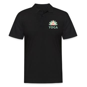 Yoga, meditation, lotus flower, rest, relaxation, joy - Men's Polo Shirt - black - Front - Kai (181cm)