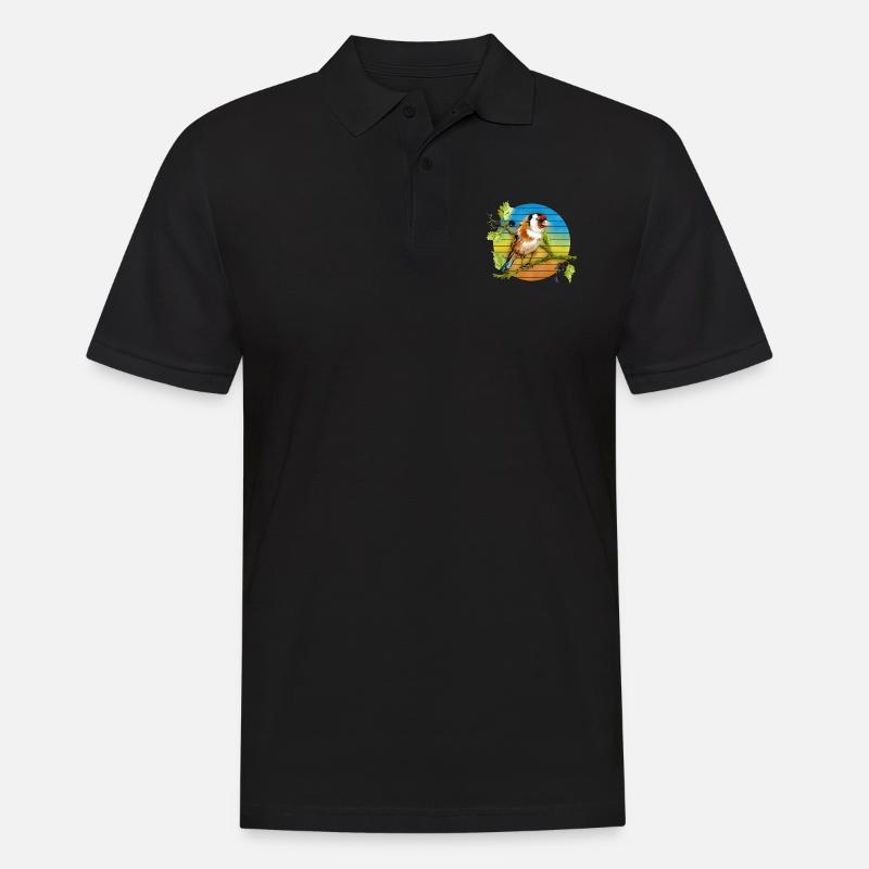 Bunter Vogel - Männer Poloshirt - Schwarz