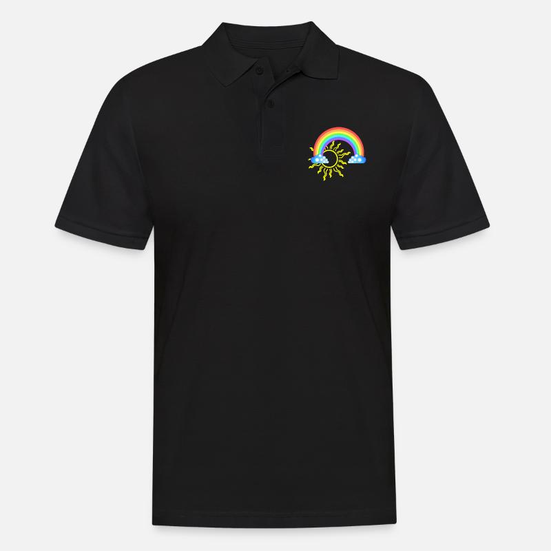 Regenbogen - Männer Poloshirt - Schwarz
