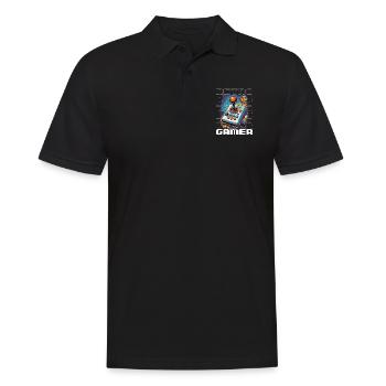 Retro Gamer Abenteuer Joystick - Männer Poloshirt - Schwarz - Vorne - Kai (181cm)
