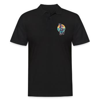 Gamer bunny with controller in retro look - Men's Polo Shirt - black - Front - Kai (181cm)