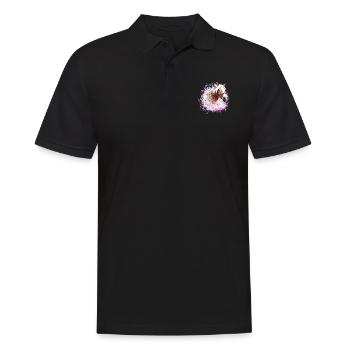 cheval,haflinger, graffitis, peinture, bleu, chevaux, - Polo Homme - noir - Devant - Kai (181cm)