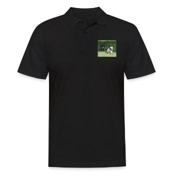 Angel and Wanda our French Bulldogs - Men's Polo Shirt - black - Front - Kai (181cm)