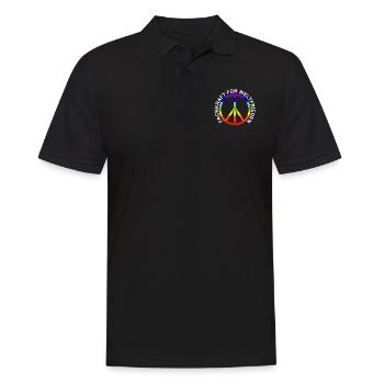 Fachkraft für Weltfrieden - Männer Poloshirt - Schwarz - Vorne - Kai (181cm)